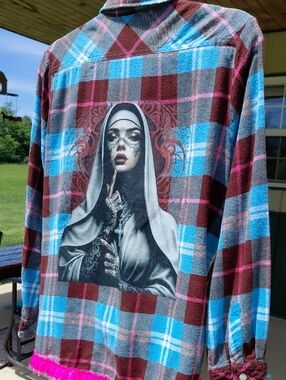 Large Graphic Flannel ALEXANDER DEL ROSSA SHIRT OUT OF PALM COAST FL.